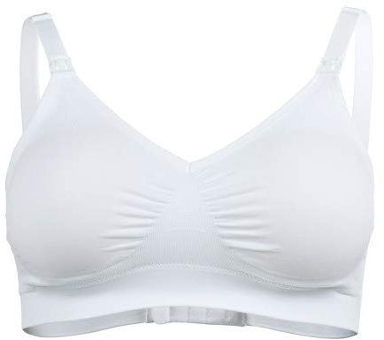 Medela Comfy, Reggiseno Gravidanza e Allattamento, con Fascia Super Elastica, Tessuto Leggero e Traspirante, Si Adatta al Seno, Crea Una Silhouette Gradevole, Taglia L, Bianco, M Donna