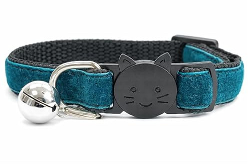 ZACAL Sammet katt/kattunge halsband – säker snabb frigöringskrage | justerbar för att passa de flesta inhemska katter/kattungar (välj lämplig storlek)