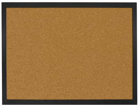 OWLKELA 40 * 30 * 1.4CM Pinnwand mit Schwarzer Holzrahmen, Pinnwand aus Kork, Pinnwänd aus Kork, Memo Board - Befestigungsmaterial und Druckstifte im Lieferumfang Enthalten, Schwarzer Holzrahmen