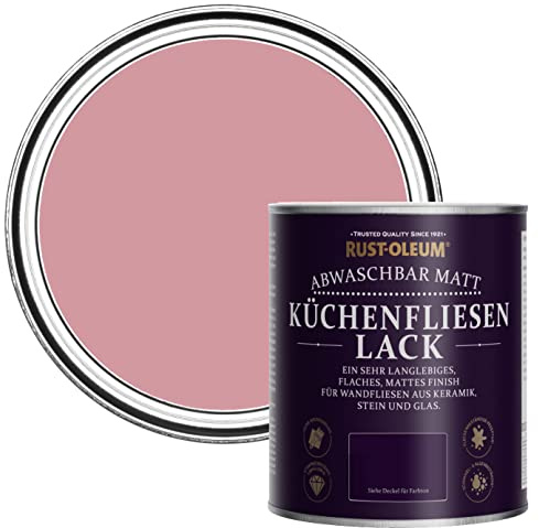Rust-Oleum Pink water resistant Kitchen Tile Paint in Matt Finish - Dusky Pink 750ml