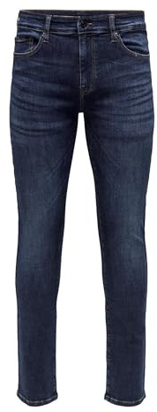 ONLY & SONS Herren Jeans ONSLOOM Slim 6749 - Slim Fit - Blau - Dark Blue Denim, Größe:33W / 32L, Farbvariante:Dark Blue Denim 22026749