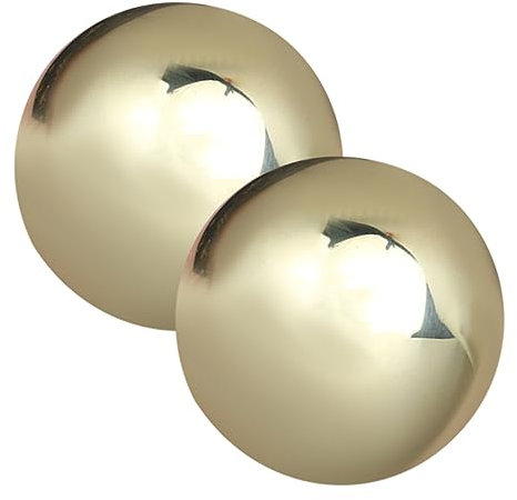 VINTORKY Massagebälle Hand aus Massivem Messing und Kupfer 1 Paar Handmassagebälle 4cm Muskelmassageball Handübungsball für Ältere Menschen Fördert Handflexibilität und Muskelbewegung