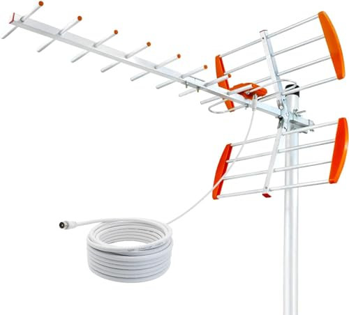 Außenantenne TV Antenne Dachantenne, TV-Antenne für Wohnwagen, 360°-Empfang - Funktioniert mit Allen 4K 1080p-Fernsehern, Unterstützt 4K HD-Sender, Smart VHF/UHF/DAB