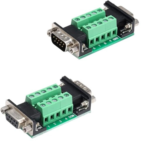 PENGLIN 2 Stück DB9 Stecker auf Buchse Breakout Board, RS232 D-SUB Seriell auf 9 Polige Anschlussklemme Gender Changer Serial Adapter