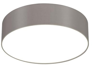 RLCLUTW LED Deckenlampe 38 cm mit Stoffschirm – Moderne Deckenleuchte flach für Wohnzimmer, Schlafzimmer & Küche – Lampe Decke E27, Taupe (Grau, 1 Pack)