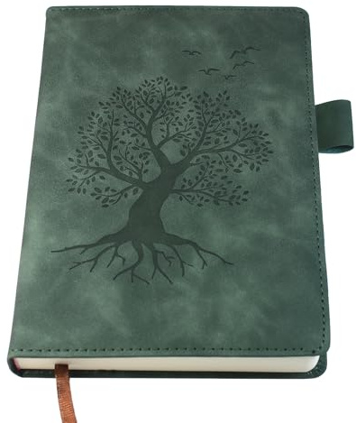 A5 Ruled Notebook Journal - Hardcover Executive Notebooks with Premium Thick Paper, Tree of Life Design, 8.3×5.7,360 Page, Perfect for Office Home School Business Writing & Note Taking (Green)
