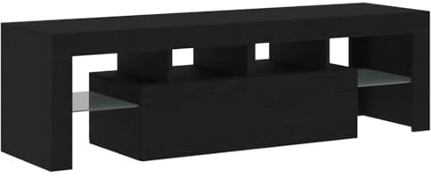 vidaXL Mobile Porta TV con LED Rovere Nero 140x36,5x40 cm Truciolato