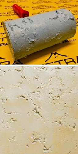 RULLO per intonaco muro cemento stampato PIETRA roccia Decorative TEXTURE ROLLER, modello Travertin, cm 17x9 circa