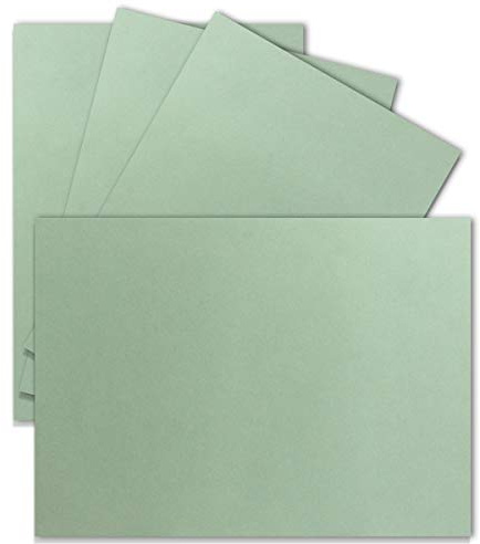 50 enkelkort DIN B6-12,0 x 17,0 cm – 240 g/m² – eukalyptus – tonkartong – pysselkort – blanka vykort