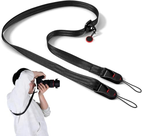 Josojoou 1 styck kamerarem svart kamerarem kamerarem axelrem nylon enhandsinställning justerbar kamera bärrem snabbförslutning universal kameror bärrem för Dslr-kamera