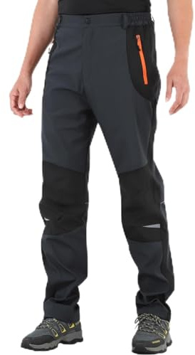 HomKuch Pantaloni da Camminare all'aperto da Uomo Softshell Pantaloni da Escursione a Prova di Vento