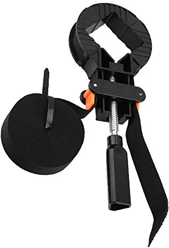 Ejoyous Pince de Serrage pour Cadre Photo, Sangle en Nylon ABS avec 4 Mâchoires, Poignée à Vis, Bande de 6 M pour le Travail du Bois, les Tiroirs, les Cadres de Forme Impaire, les Coins et