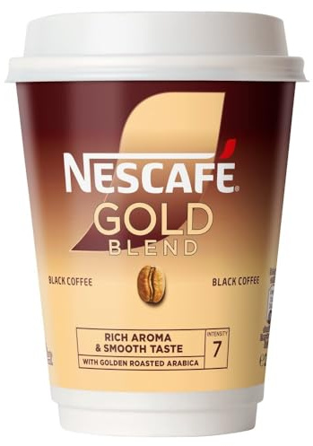 NESCAFÉ &GO Gold Blend Instant Black Coffee Cups, 5 Sleeves of 8 (Total 40 Cups)