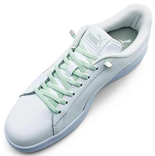 ELANOX elastische Schnürsenkel ohne Binden I 4 Stück für 2 Paar Schuhe, mit stylischen Enden, Schuhbänder ohne Binden Schnellverschluss, Gummi-Schnürsenkel, für Erwachsene & Kinder (hellgrün)