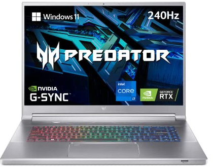 acer Predator Triton 500 SE Gaming/Creator Laptop | 12th Gen Intel i7-12700H | GeForce RTX 3060 | 16 WQXGA 240Hz G-SYNC Display | 16GB DDR5 | 512GB Gen 4x4 SSD | Killer Wi-Fi 6E | PT316-51s-7397