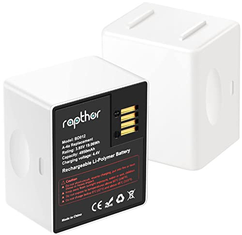 Rapthor 2-pack 4950 mAh ersättningsbatteri för Arlo säkerhetskameror | Kompatibel med Arlo Pro 4, Pro 3, Ultra 2 och Ultra; 3,85 V uppladdningsbart litiumbatteri