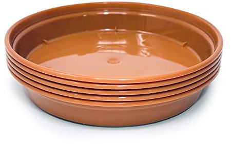 Pack of 5 Terracotta Plant Pot Saucer for 7.5CM /3” & 10.CM/4” Garden Pots - Durable Round Plastic Garden Pot Saucer with Flower Pot Drip Trays for Indoor & Outdoor Plants