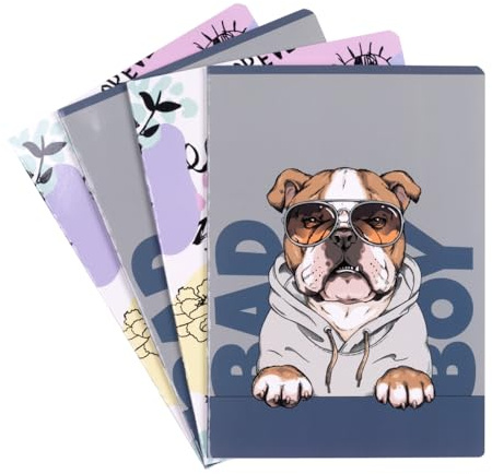 gimboo Cuaderno escolar/formato A5 32/32 hojas rayadas 3 / paquete mixto de 8 unidades/paquete de diseños surtidos/para niños para escolarización primaria/sin borde/tarjetas blancas