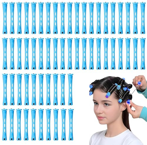 60 Stück 0.35 Zoll Dauerwellen Set Komplett,Dauerwellen Wickler,Lockenwickler,Lockenwickler Klein,Dauerwelle Selber Machen,Lockenwickler Dauerwelle Für Natürliche Haare,Lange,Kurze Haare,Styling Tool