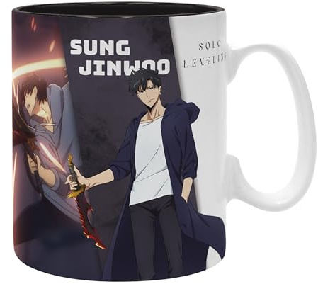 ABYSTYLE SOLO LEVELING Jinwoo & Igris mugg - officiell produkt - 460 ml - högkvalitativt tryck - kartong