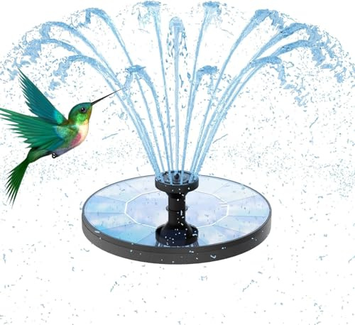 AISITIN Solar Fountain 6 in 1 6 Interchangeable Spray Styles | Floating Solar Pump for Pond Garden Bird Bath and Outdoor Decor Works Automatically in Sunlight Easy to Set Up