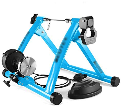 Rodillo Entrenador de Bicicleta for Estática Plegable 26-28 for Bicicletas Montaña, Cargable hasta 135 Kg(Blue)