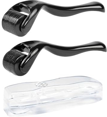 SOVYTH 2Pcs Derma Roller 0,3/0,5 mm, Dermaroller Capelli, Derma Roller Capelli Viso Uomo e Donna, Microneedle Viso Capelli, per Crescita Dei Capelli,Cicatrici da Acne e Smagliature,Delle Rughe