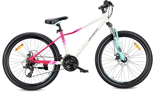 sun baby Verdant Calix VTT 26 Pouces 21 Vitesses - Blanc-Rose-Menthe
