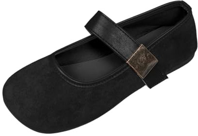 Mary Jane - Ballerines à lanières pour femme - Ballerines douces - Confortables - Antidérapantes - Bout rond - Élégantes - Chaussures traditionnelles vintage - Chaussures de ballet à enfiler avec