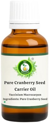 R V Essential Pure Cranberry Seed Carrier Oil 15ml (0.507oz)- Vaccinium Macrocarpon (100% Pure and Natural Cold Pressed)