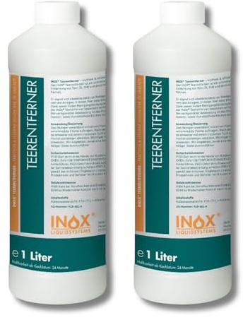 INOX® Détachant pour goudron, 2 x 1L - Nettoyant pour Voiture, Camping-Car et Caravane