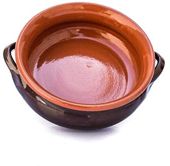Set 3 Terrine in Terracotta Tegami Senza Coperchio Brunella Zuppiere con manici Colì Maioliche e Terrecotte dal 1650 Marrone 14x14x5 cm