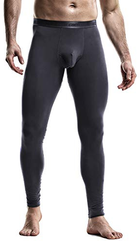 Ouruikia Caleçons Longs Thermiques pour Hommes Thermique Pantalon Leggings sous-vêtements Culottes 2 en 1
