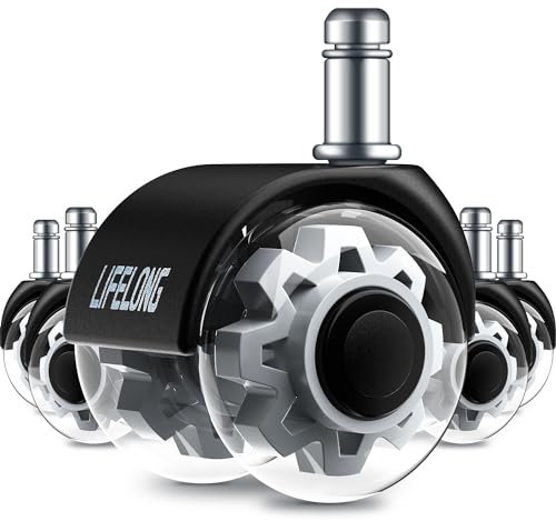 Ruedas para sillas de oficina Ruedas para sillas de goma de repuesto para pisos de madera dura y alfombras, juego de 5, para reemplazar tapetes para sillas de oficina, 11x22mm (NO para 1KEA)