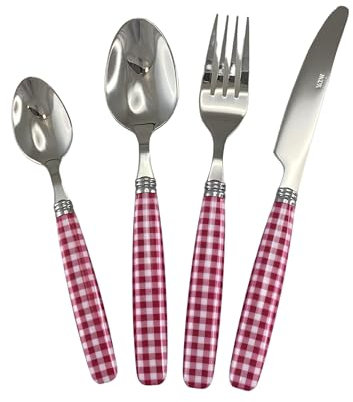 Lebrun Couverts - Ménagère VICHY 24 pcs - Service de table pour 6 personnes - Couverts inox 18.0 – manche couleur – 6 couteaux – 6 fourchettes – 6 cuillères de table – 6 cuillères à café