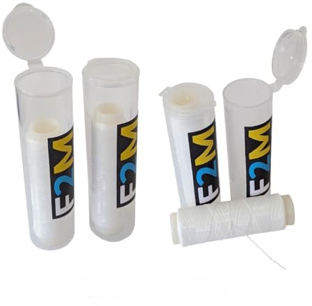 F2M - Lot 2 Rouleaux de Fil à ligaturer Les appâts de pêche - Diamètre Ø0.20mm - 400m - Tube Dispenser avec dérouleur - Pack 2 bobines Ligature élastique - Escher pêche en surfcasting