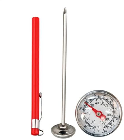 Termometro per la temperatura del terreno, resistente alla ruggine, termometro per compost da giardino, termometro intelligente per il latte, per il suolo, compost, terreno da giardino, due livelli di