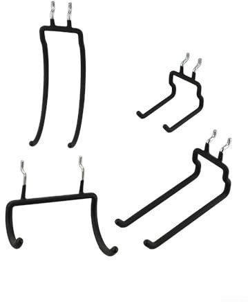 LUCKCDUO Lot de crochets robustes pour panneaux perforés, comprend quatre tailles différentes pour répondre efficacement à tous vos besoins de suspension d'outils