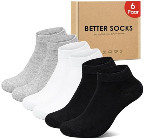 IceReco 6/10 par strumpor för herr, korta sommarstrumpor för dam, korta sportstrumpor, löpning, vandring, tennis, elastiska, 39-42 EU