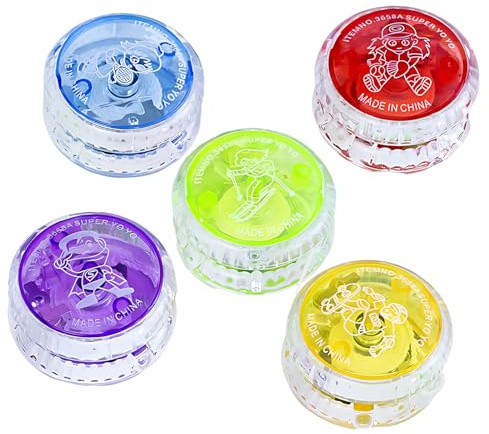 5PCS Light Up Yoyo for , Flashing Responsive Yoyo for with Colorful LED Lights for Beginners, Party Favors, Fun Trick Play & Skill Development (Random Style)