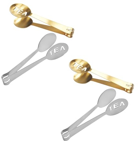 GALPADA Set 4 Pezzi Colino da Tè in Acciaio Inossidabile Pinza, Filtro a Maglia Fine per Bustine e Tè Sfuso, Resistente alla Corrosione, per Ufficio e Viaggio