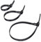KabelDirekt Cable ties reusable with extra high tensile strength – (black cable ties reusable for heavy duty and sustainable usage, flexible cable management) – 3x40 Pieces, 100, 150, 200mm x 7.4mm