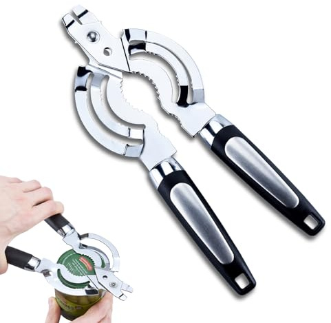 Topoem Jar Opener, Multi Jar Openers for Seniors, Stainless Steel Jar Lid Opener, Bottle Opener for Seniors with Arthritis, Weak Hands