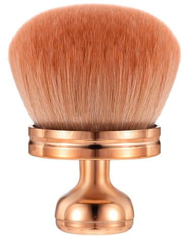 Qianyu Extra stor kropp makeupborste för egen solbränna 9,4 cm självbrun baksida applikator roséguld brett runt huvud Kabuki-borste för foundation rouge bronzer ansikte och kroppsborstar present