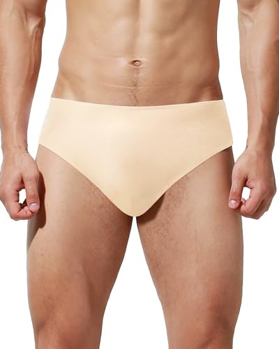 Sanstrong Men's Dance Delt Nude Black Underwear Short Pant Briefs For Ballet, Full Seat Dance Sport Briefs Panties for Adult Men