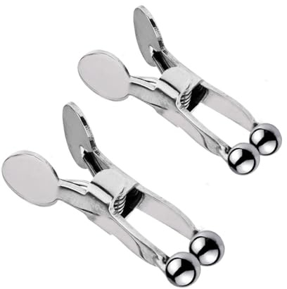 Nipple Clip Clamps with Stainless Steel Spring Clip, Adjustable Weight Metal Nipple Clamps for Men Women, Non-Piercing Metal Stimulator Nipple Clips Adult Toys(MN1-K1)