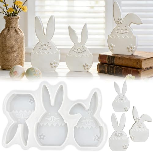 TZEKING 3 Pezzi Stampi in Silicone per Colata di Pasqua,3D per Coniglio,3D in Silicone per Pasqua,Regali di Pasqua