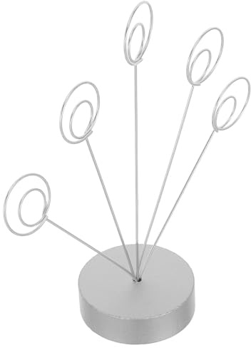 HOMOBABE Silverfärgad Rund Bordshållare för Cirkulära Klämmor Robust Metallställ för Memo Visitkort för Kontorsorganisation och Personlig Användning