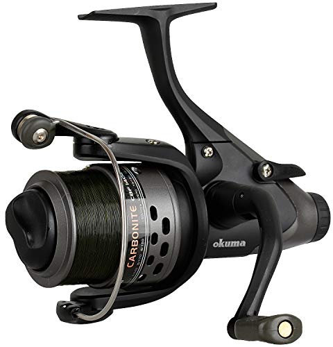 Okuma Carbonite XP Baitfeeder 140 Freilaufrolle -160m 0,35mm, Angelrolle mit Freilauf, Rollen mit Freilauffunktion, Angelrollen zum Karpfenangeln, Zanderangeln, Aalangeln, Hechtangeln, Forellenangeln
