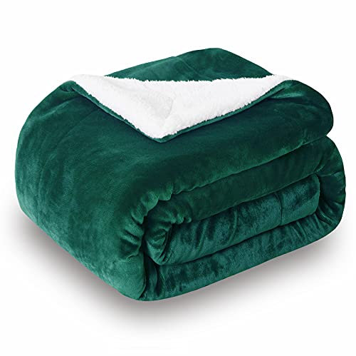 SOCHOW Sherpa Fleece Throw Blanket, Double-Sided Super Soft Luxurious Plush Blanket 127cm×150cm, Green